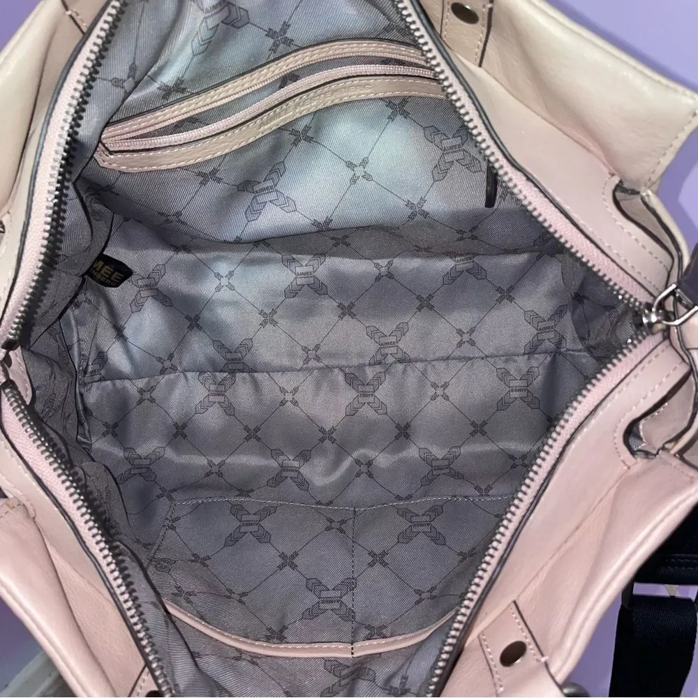 Aimee Kestenberg QVC Feel The Energy Pink Leather Satchel Crossbody Tote Purse
